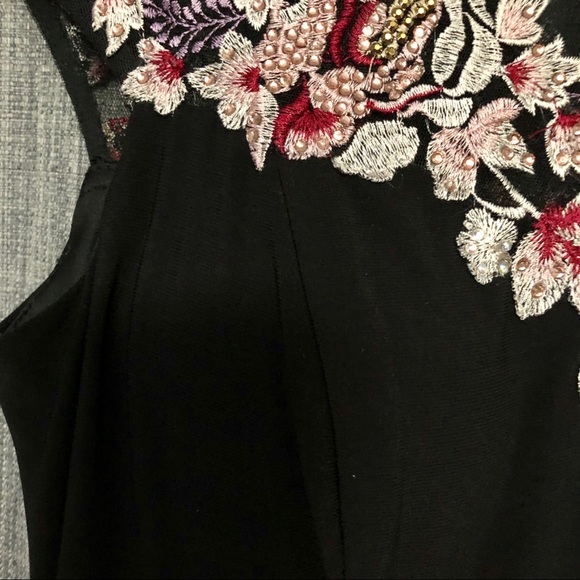 XSCAPE Gown Black with Floral Embroidery & Stones - Picture 11 of 15